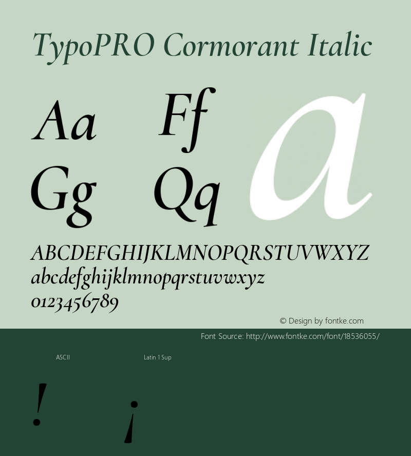 TypoPRO Cormorant Italic Version 2.001 Font Sample