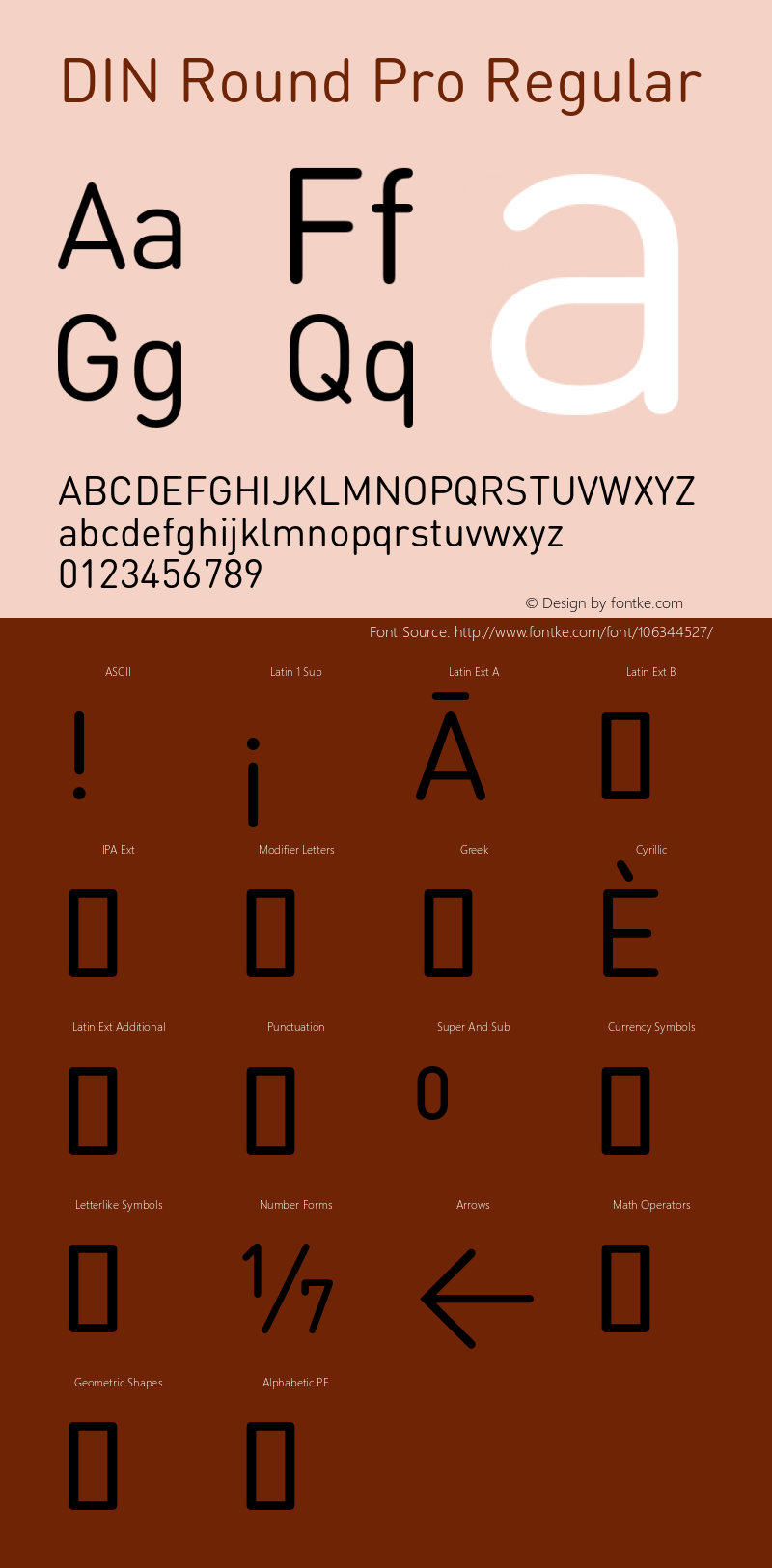 DINRoundPro Version 7.504; 2010; Build 1022 Font Sample