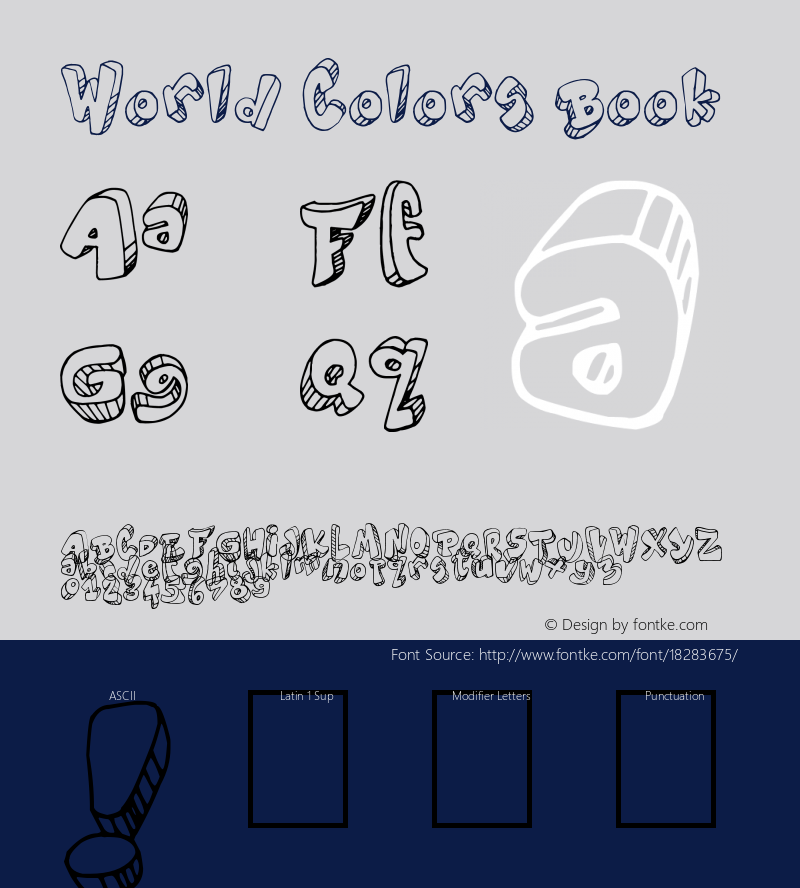 World Colors Book Version 1.00 August 1, 2010, Font Sample