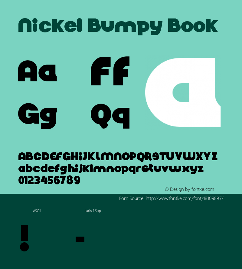 Nickel Bumpy Book Version 1.00 October 21, 201 Font Sample