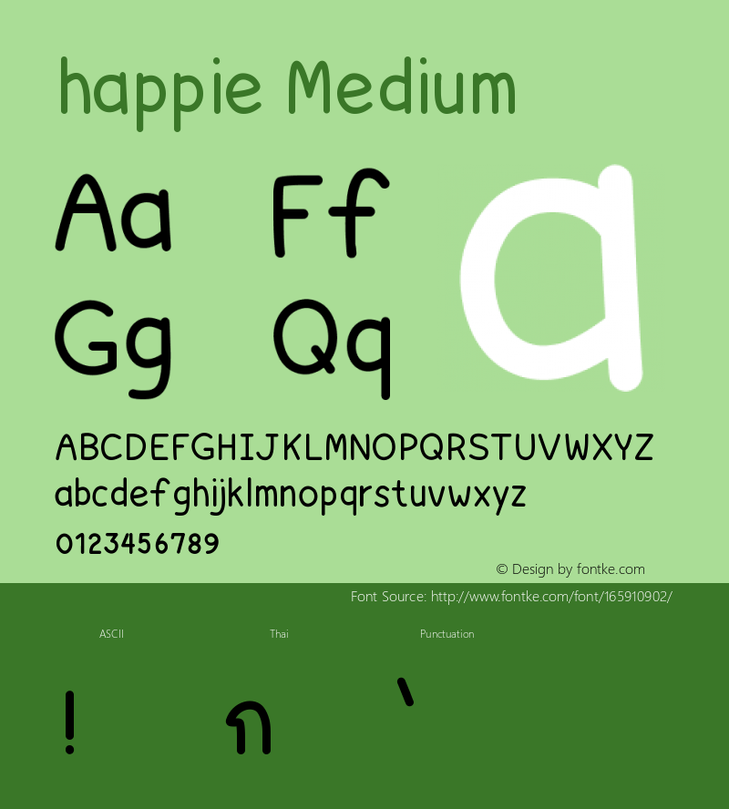 happie Version 001.000 Font Sample