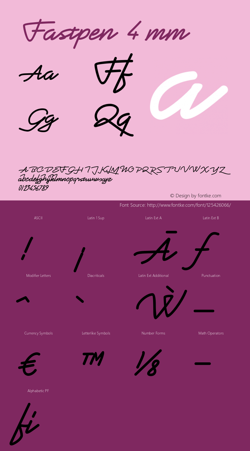 Fastpen 4 mm Version 1.000;FEAKit 1.0 Font Sample