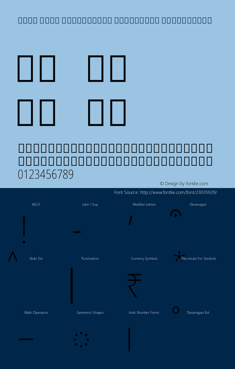 Noto Sans Devanagari Condensed ExtraLight Version 1.902 Font Sample