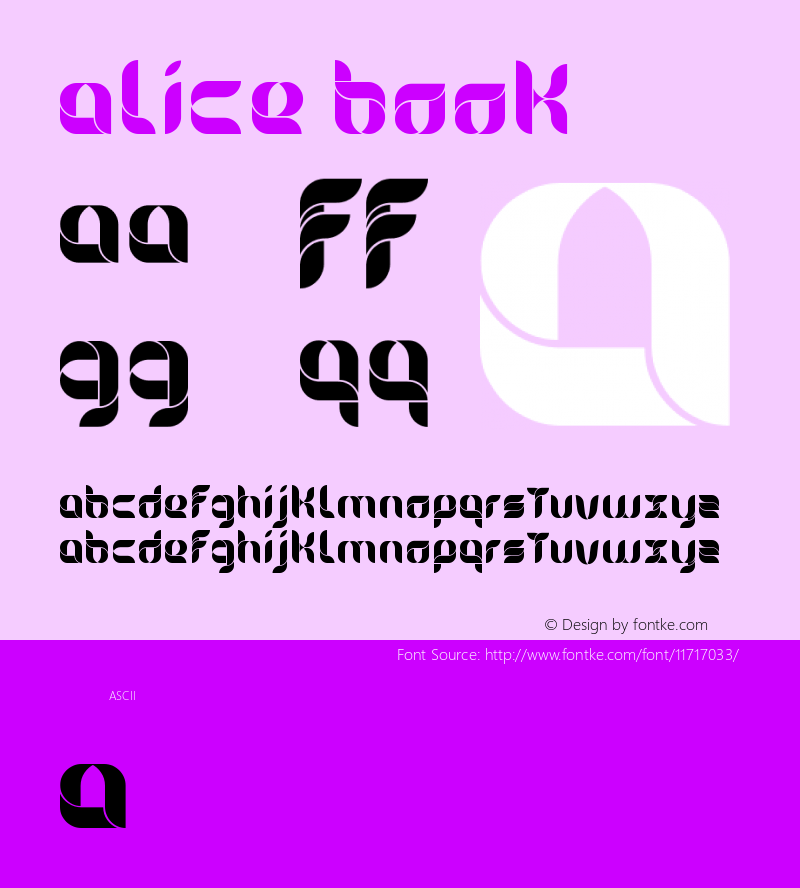 Alice Book Version 1.0 Font Sample