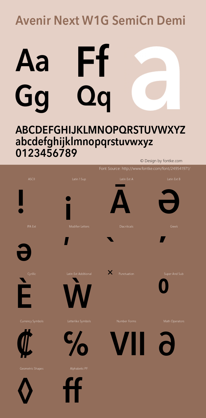 Avenir Next W1G SemiCn Demi Version 1.00图片样张