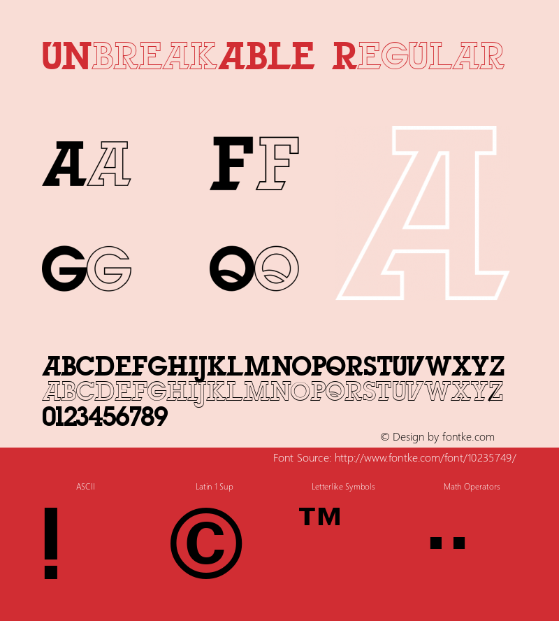 UNbreakABLE Regular Fontographer 4.7 1/1/09 FG4M­0000002045 Font Sample