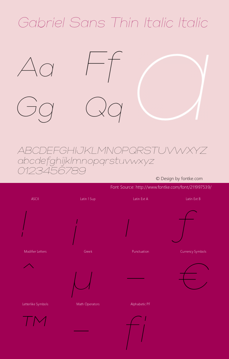 Gabriel-Sans-Thin-Italic Version 1.000图片样张