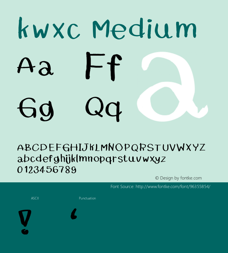 kwxc Version 001.000 Font Sample