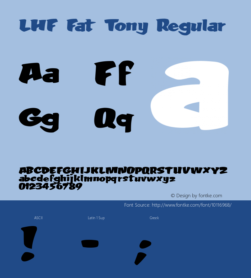 LHF Fat Tony Regular Version 1.01 Font Sample