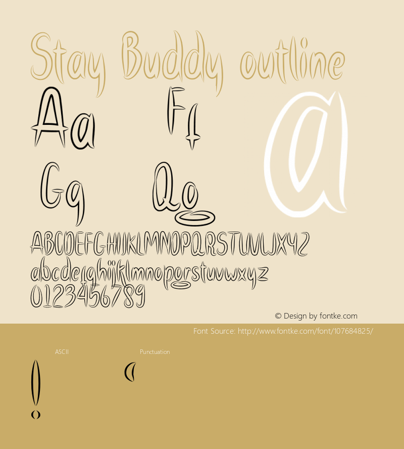 Stay Buddy outline Version 001.000 Font Sample