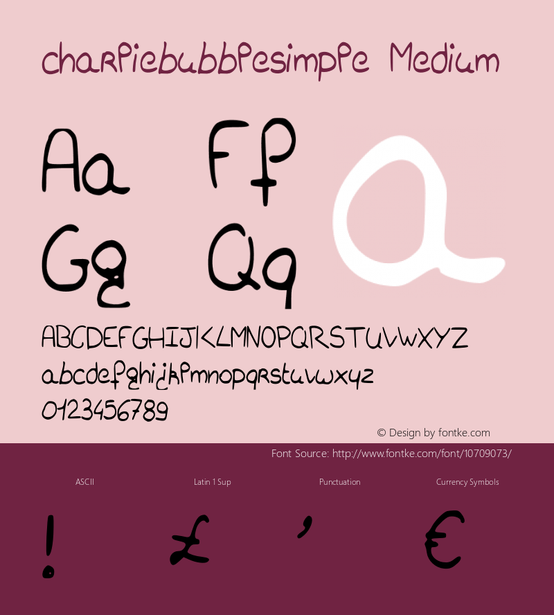 charliebubblesimple Medium Version 001.000 Font Sample