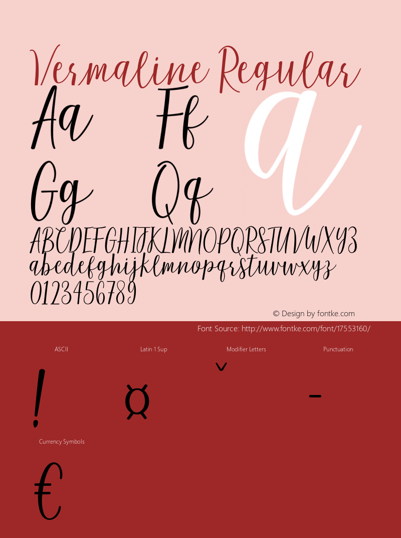 Vermaline Regular Version 1.000 Font Sample