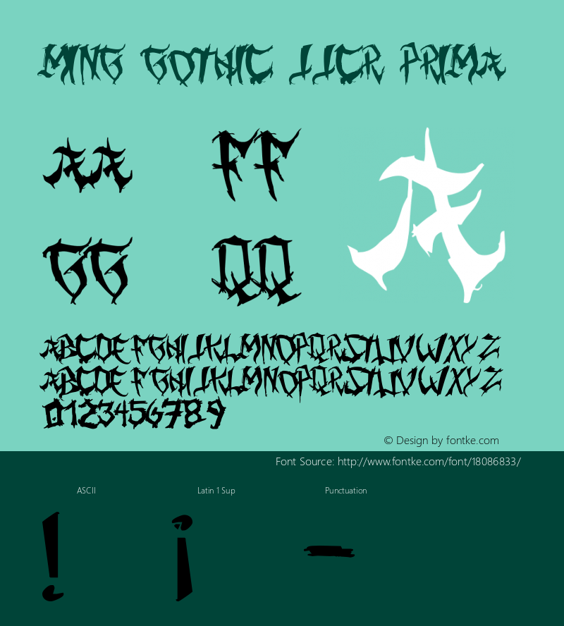 Ming Gothic JJCR Prima Version 1.00,© 2009 Juan Casco: metanorocker14@hotmail.com Font Sample