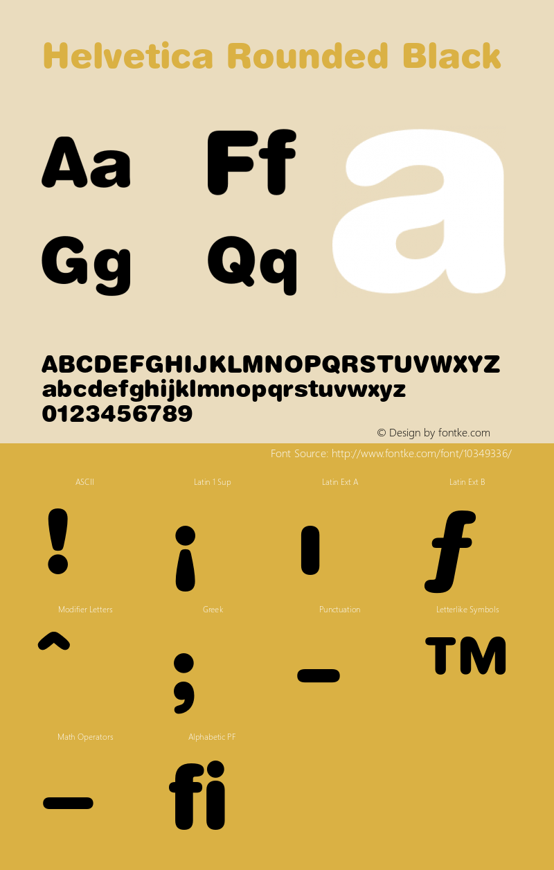 Helvetica Rounded Black 001.001 Font Sample