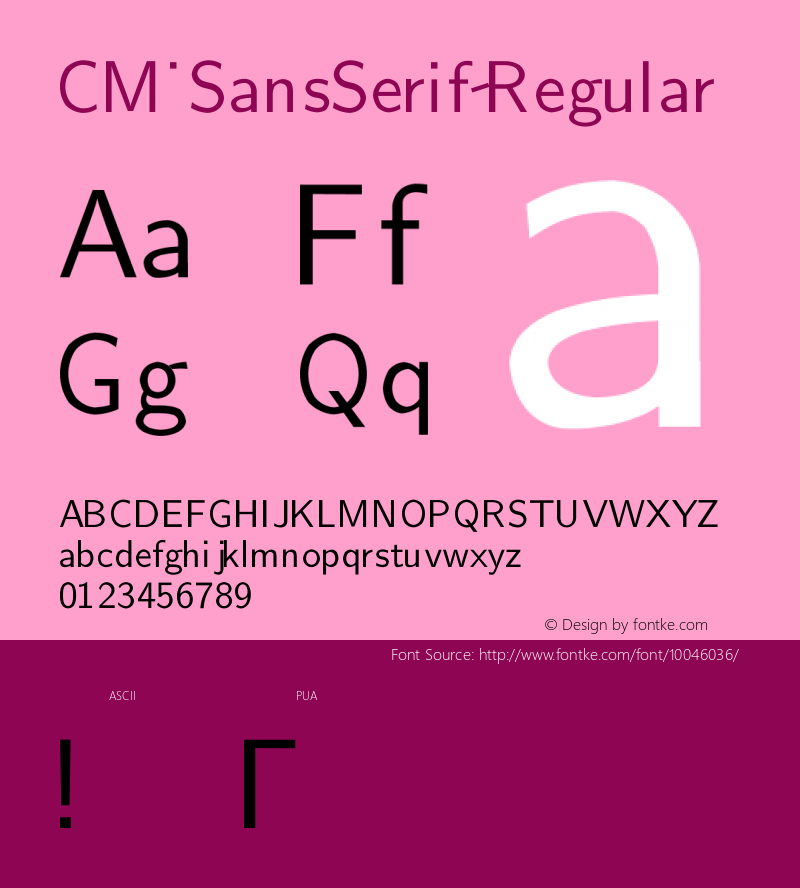 CM_SansSerif Regular CMSS Font Sample