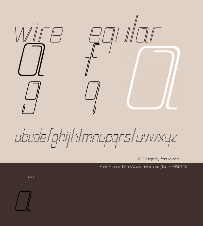 wire Regular Unknown Font Sample