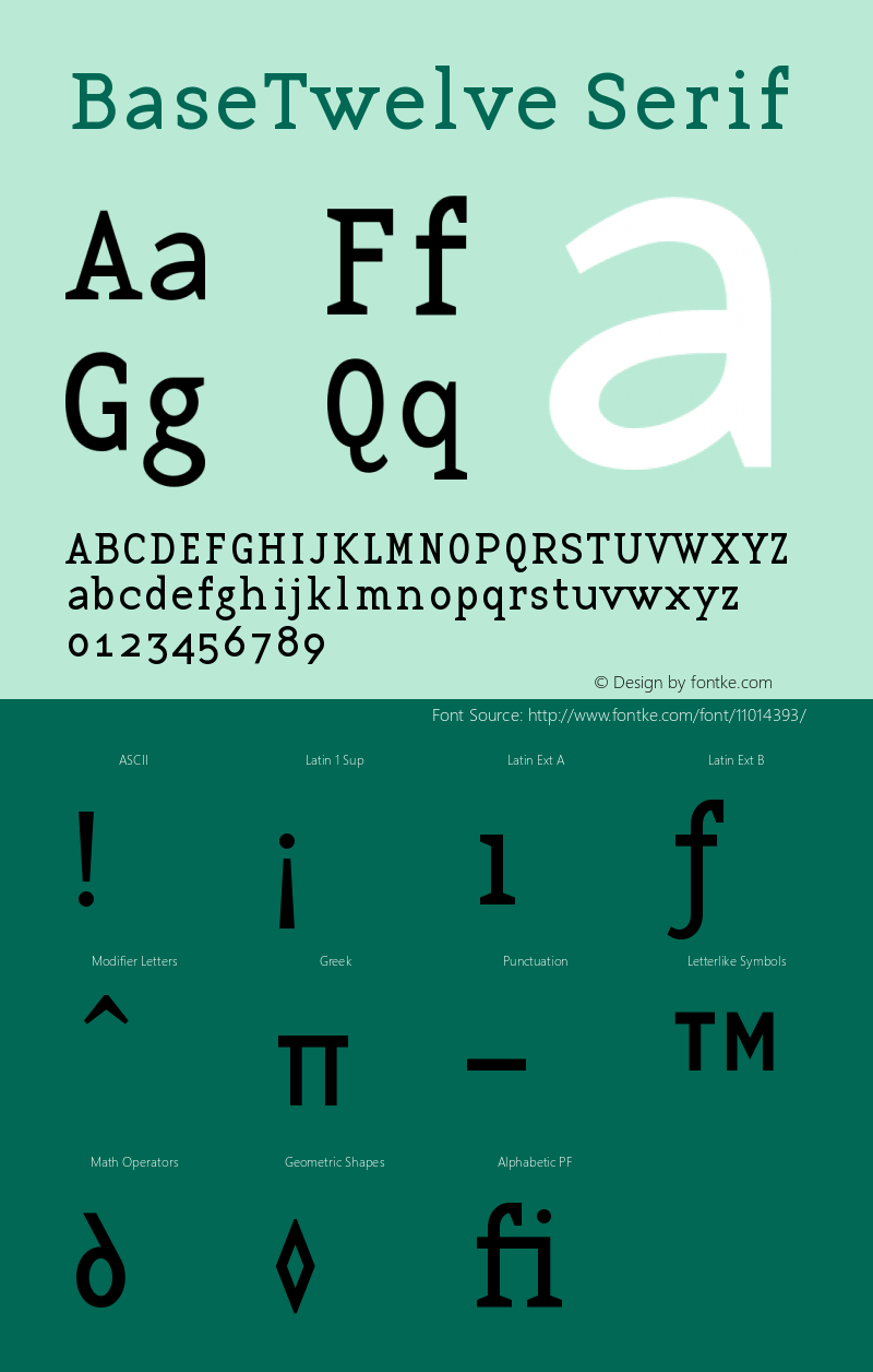 BaseTwelve Serif Version 001.000 Font Sample