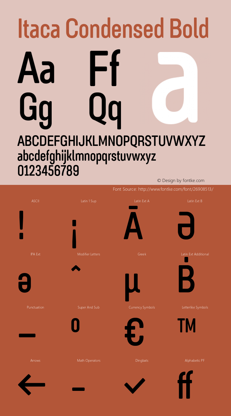 Itaca Condensed Bold Version 1.000;PS 1.0;hotconv 1.0.86;makeotf.lib2.5.63406 Font Sample