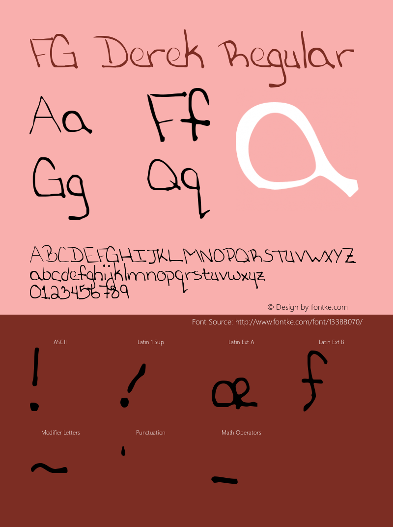 FG Derek Regular Version 001.000 Font Sample