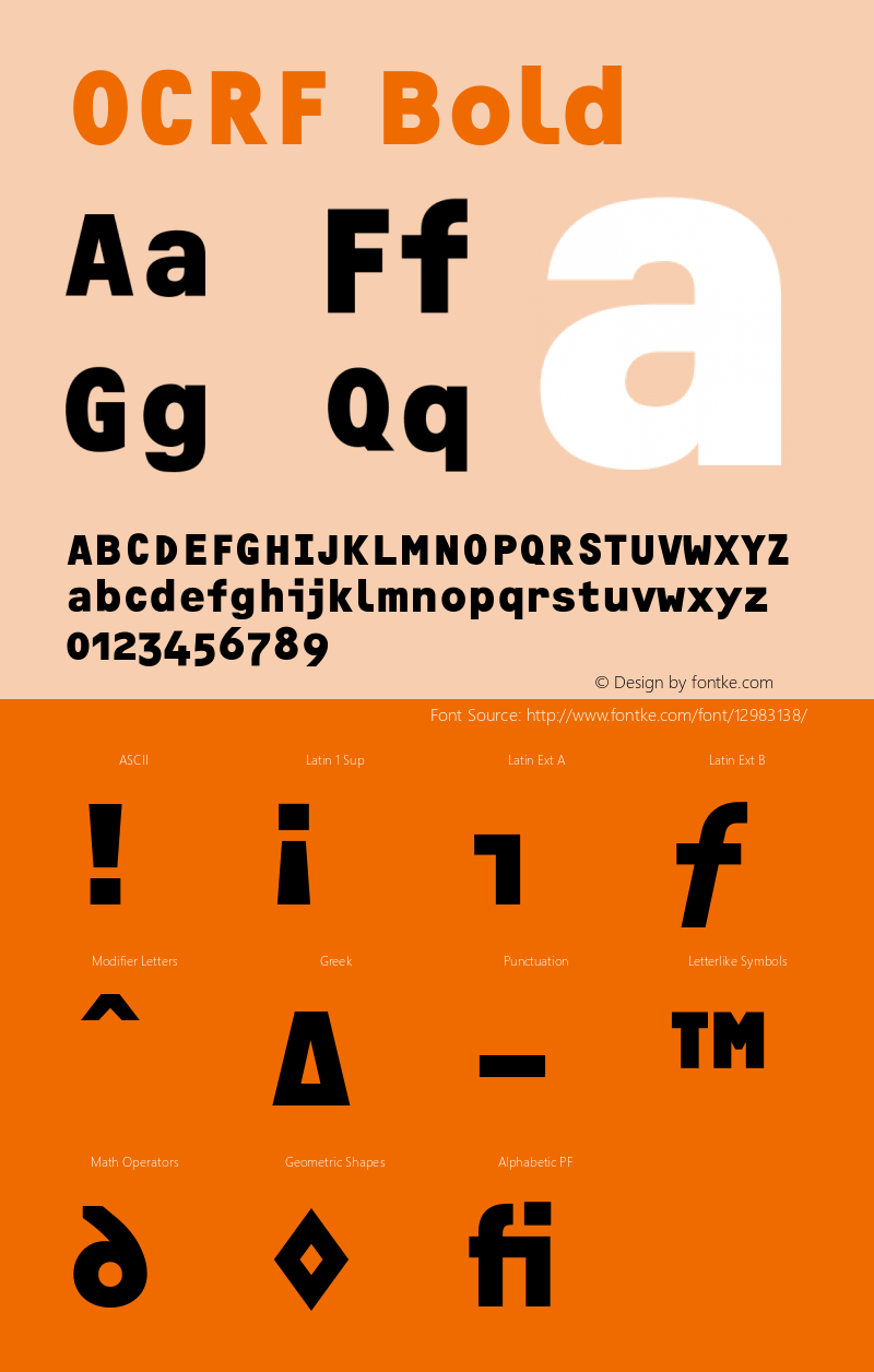 OCRF Bold 001.000 Font Sample