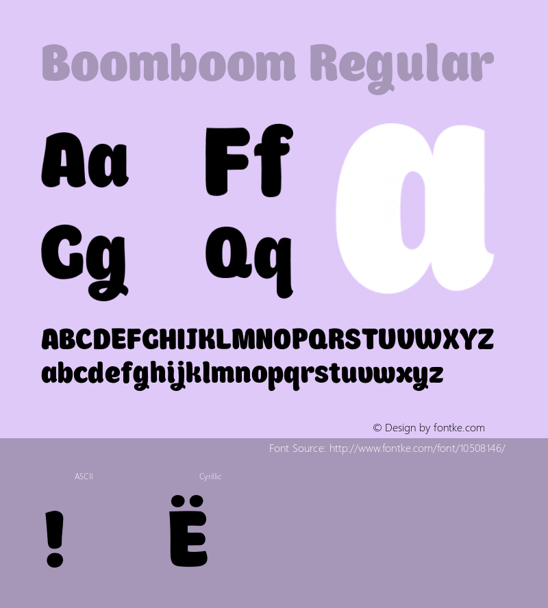 Boomboom Regular Version 1.000 Font Sample