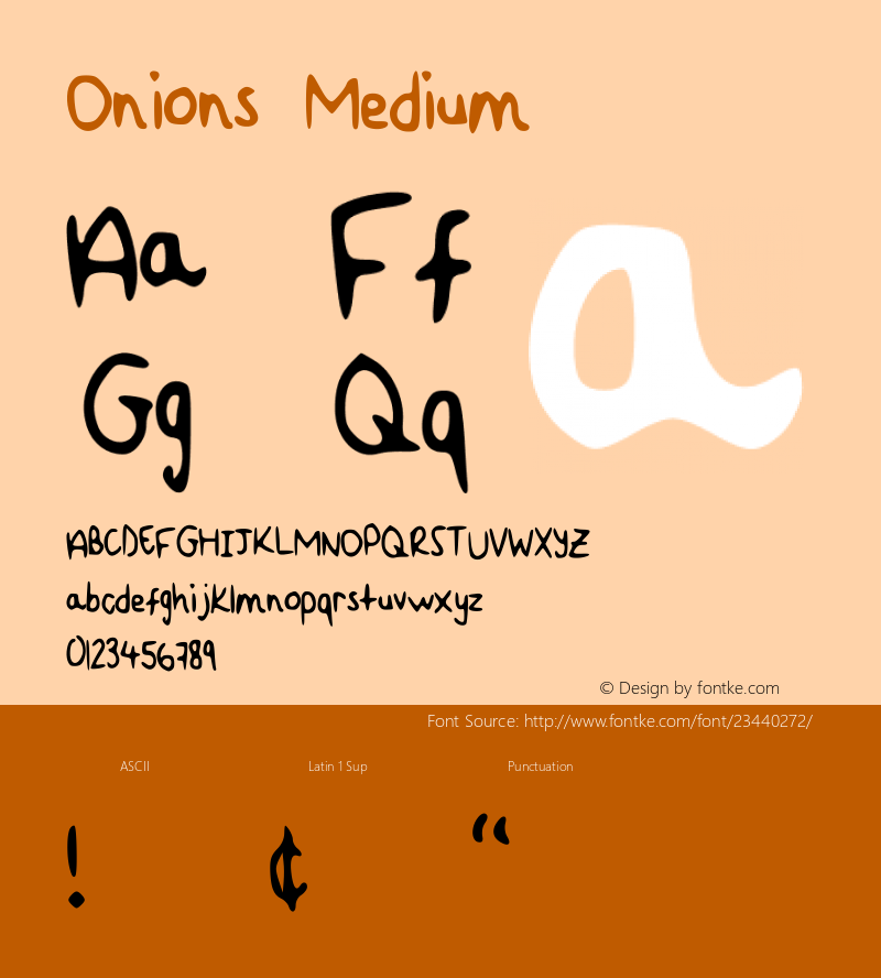 Onions Version 001.000 Font Sample