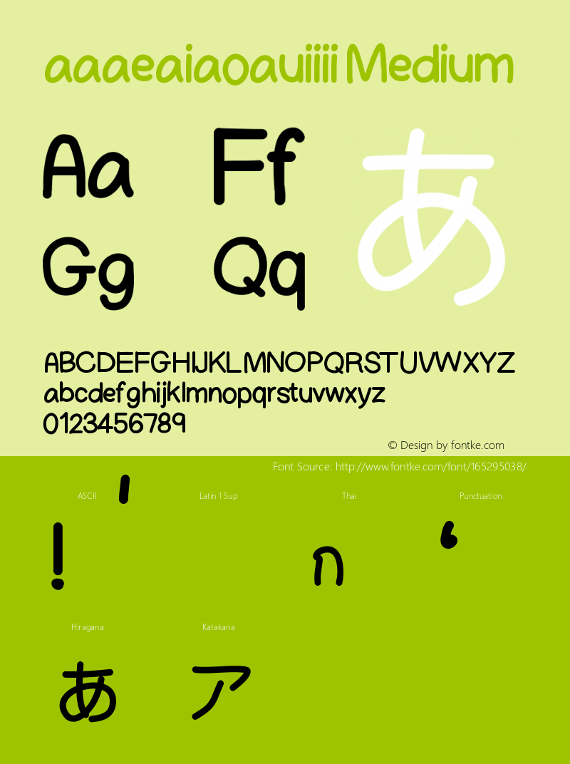 aaaeaiaoauiiii Version 001.000 Font Sample