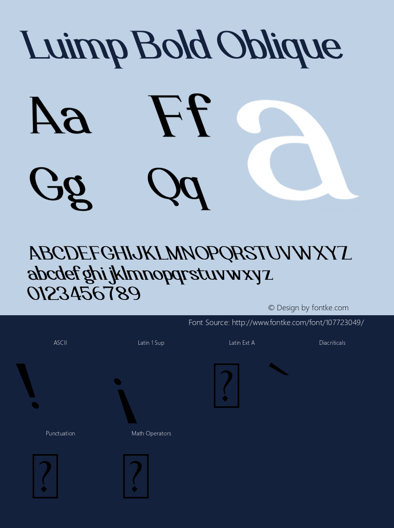 Luimp Bold Oblique Version 1.00;November 3, 2020;FontCreator 12.0.0.2563 64-bit Font Sample