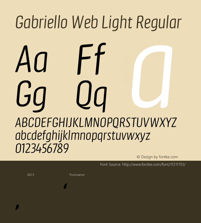 Gabriello Web Light Regular Version 1.1 2014 Font Sample