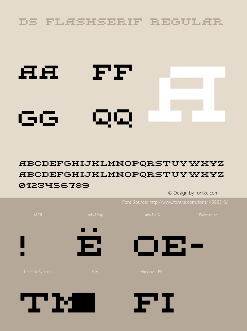 DS FlashSerif Regular Version 1.0; 2001; initial release Font Sample