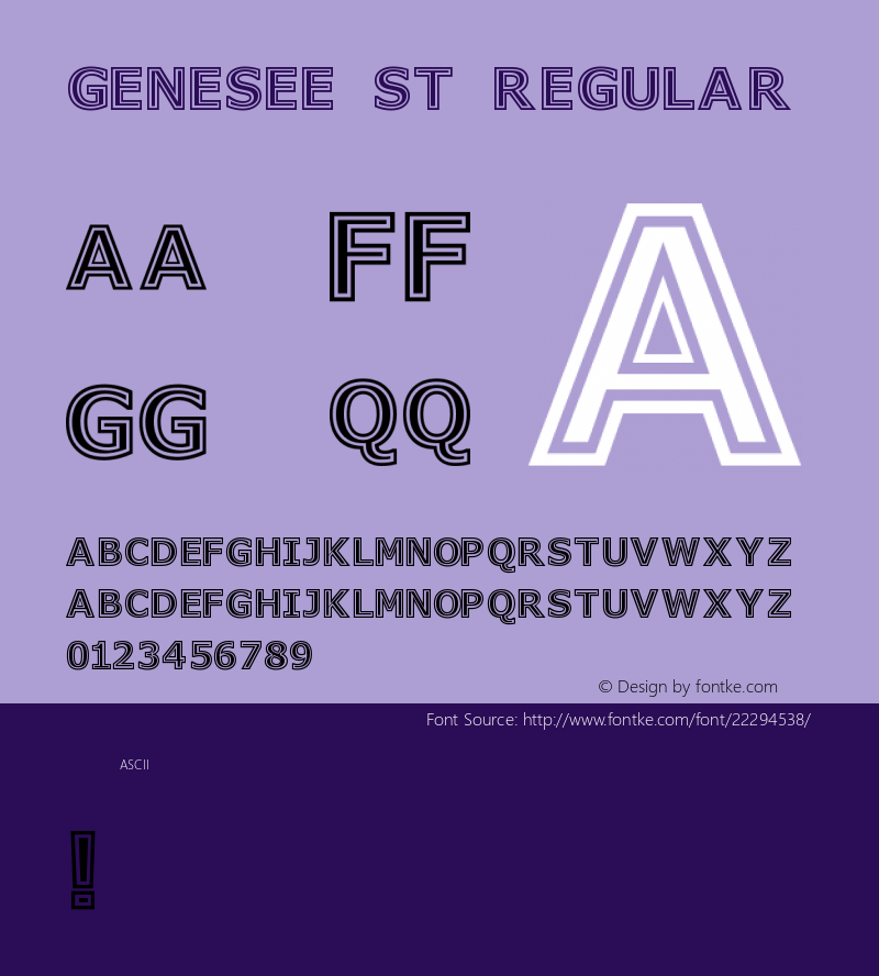 GeneseeSt-Regular Version 1.000;PS 001.001;hotconv 1.0.56 Font Sample