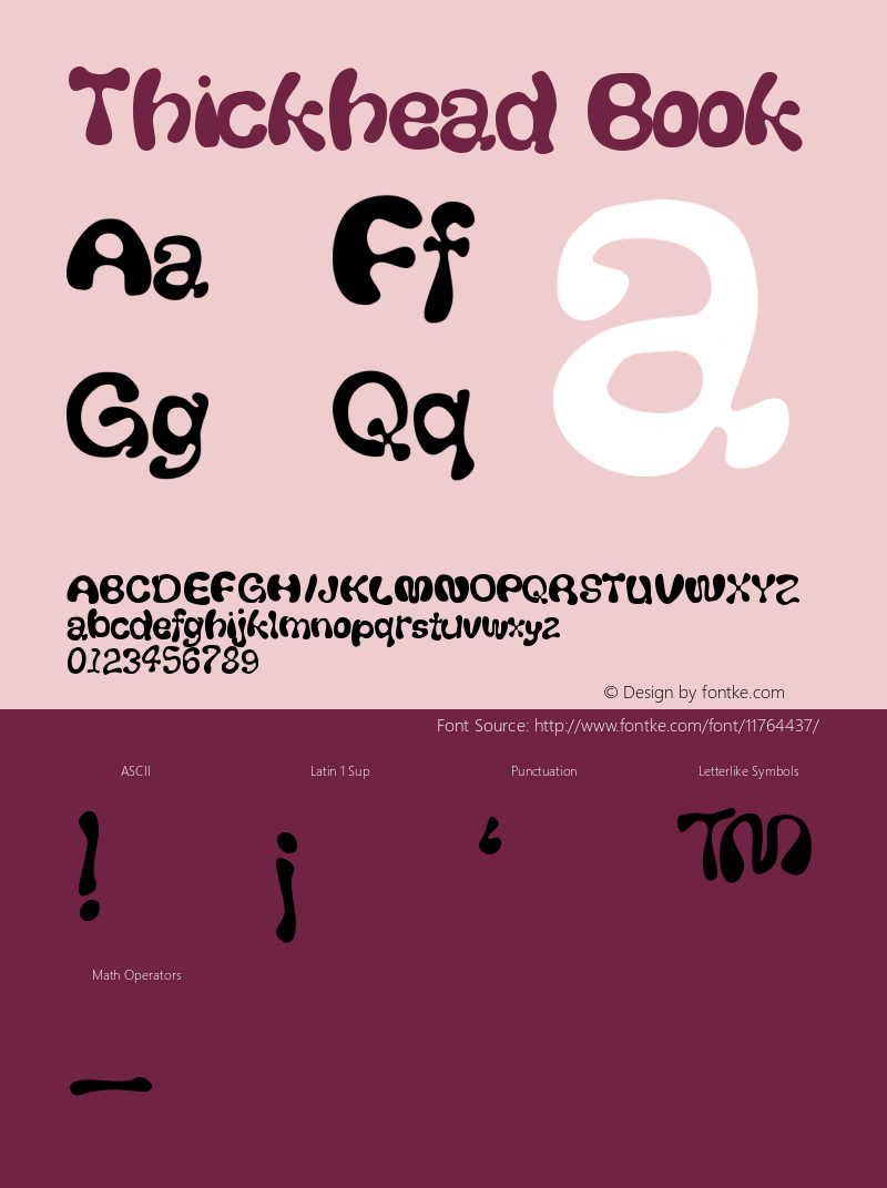 Thickhead Book Version Altsys Fontographer Font Sample