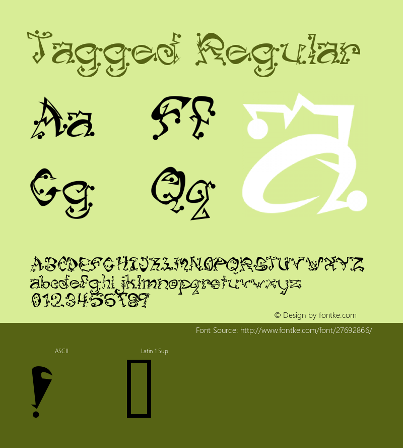 Tagged W00 Regular Version 4.10 Font Sample