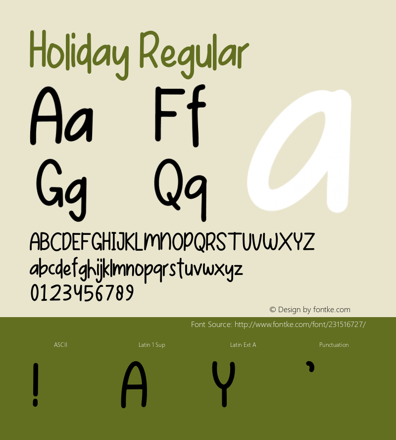 Holiday Version 1.009;Fontself Maker 3.5.4图片样张