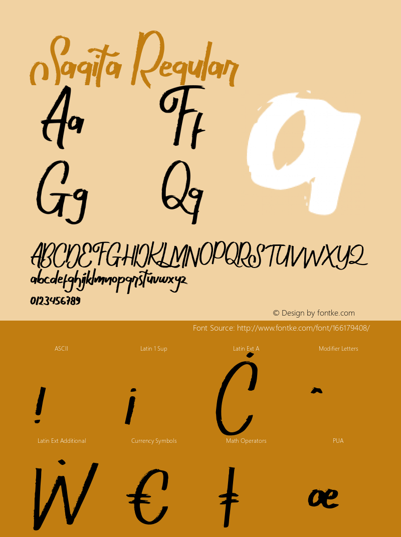 Sagita Version 1.000 Font Sample