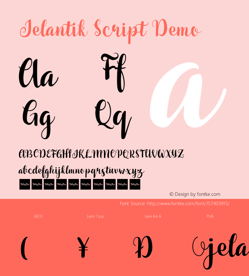 Jelantik Script Demo Version 1.001;Fontself Maker 3.5.4 Font Sample