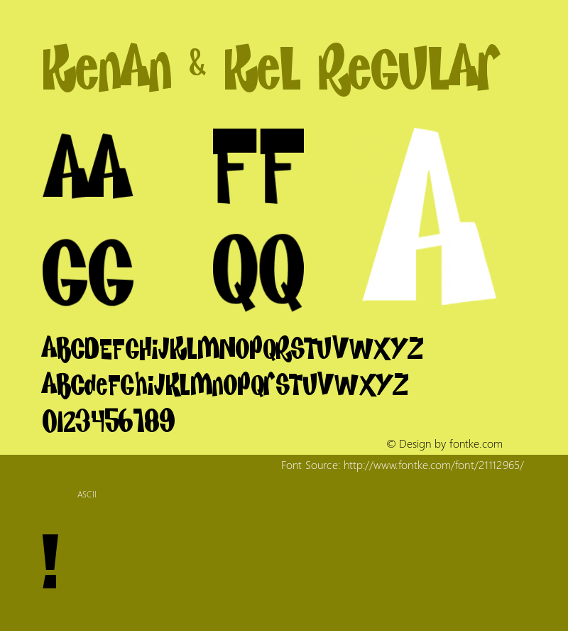 Kenan & Kel Version 1.00 December 1, 2013, initial release Font Sample