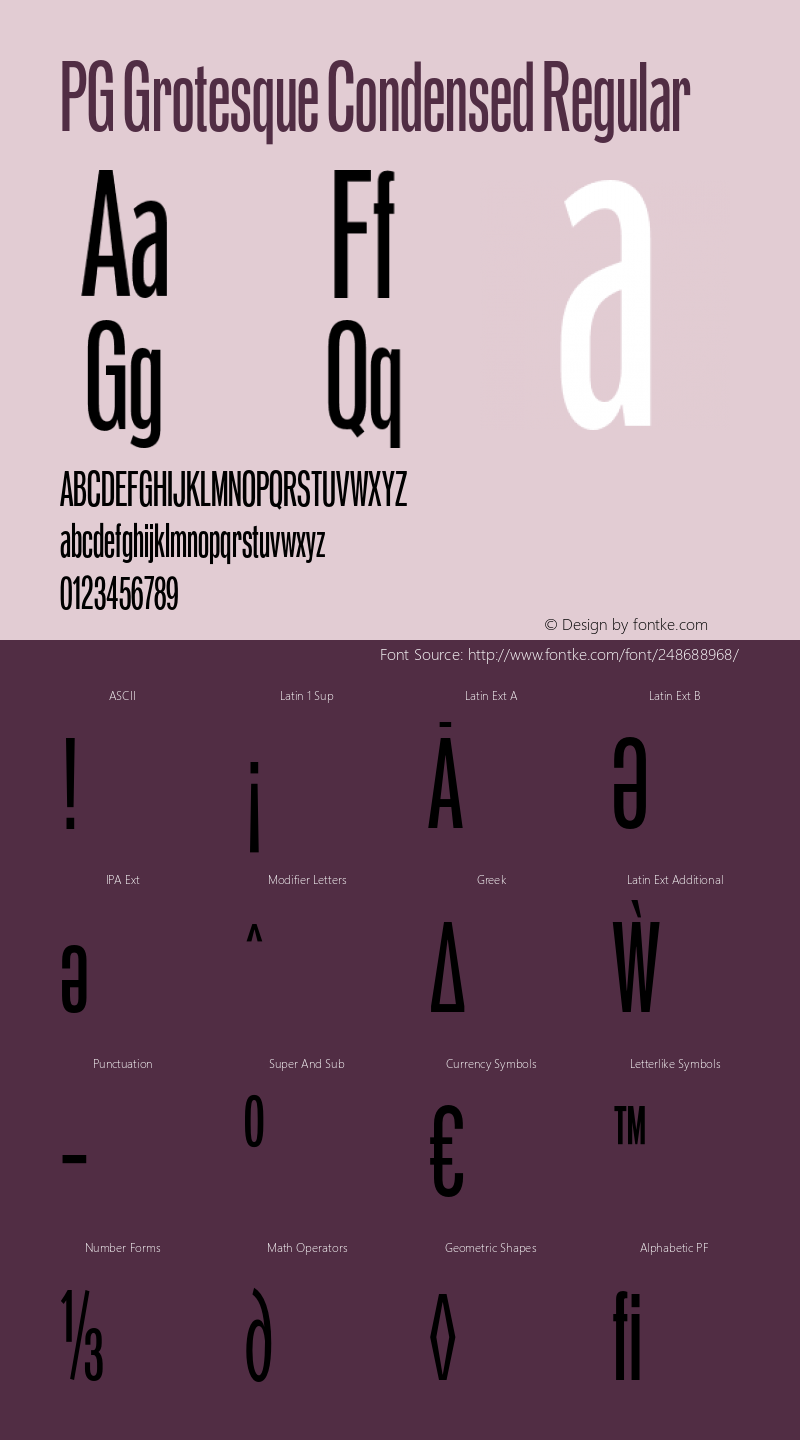 PG Grotesque Condensed Regular Version 1.000;Glyphs 3.2 (3207)图片样张