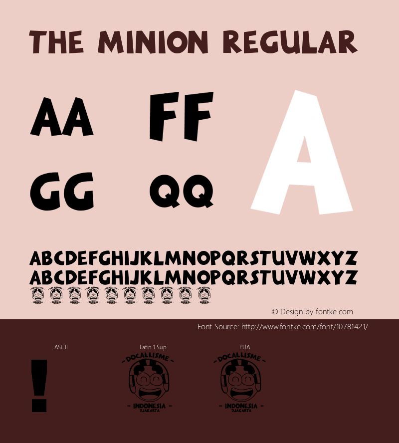 THE MINION Regular Unknown Font Sample