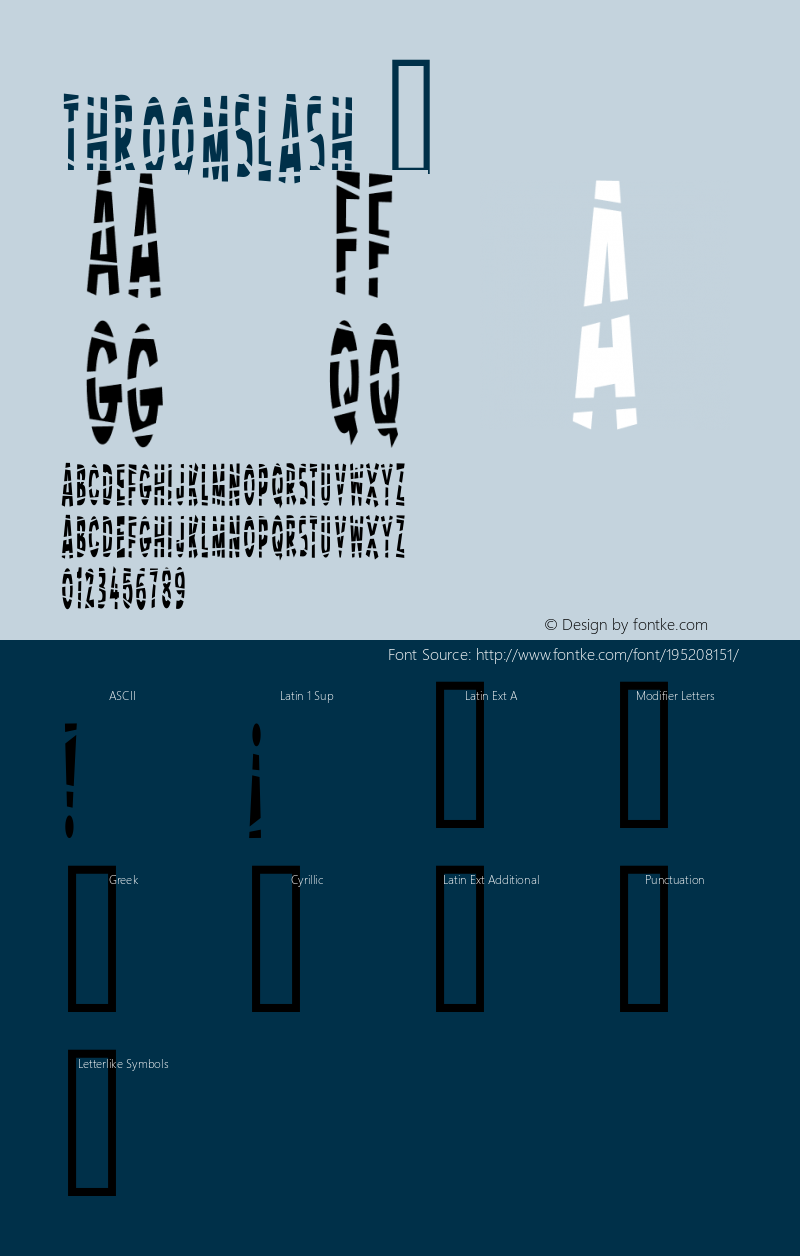 ☞Throom! Slash! 1, 2003;com.myfonts.pizzadude.throom.slash.wfkit2.26wo图片样张