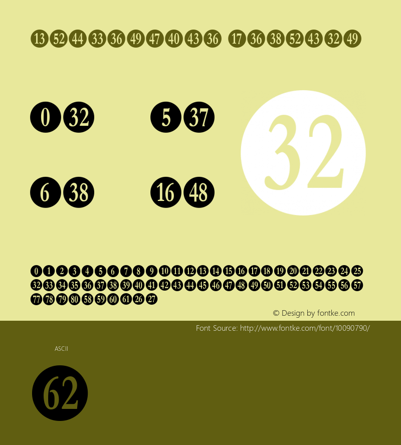 Numberpile Regular Version 1.0; 2001; initial release Font Sample