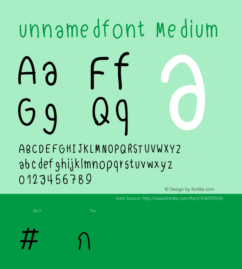 unnamedfont Version 001.000 Font Sample