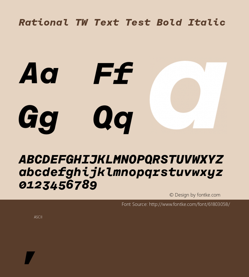 Rational TW Text Test Bold Italic Version 1.000;PS 001.000;hotconv 1.0.88;makeotf.lib2.5.64775 Font Sample