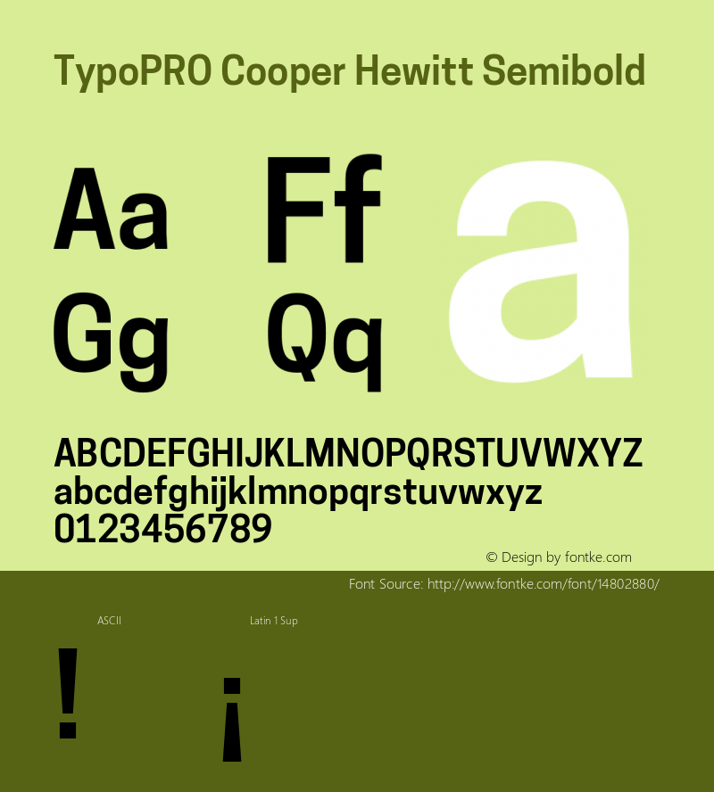 TypoPRO Cooper Hewitt Semibold 1.000 Font Sample