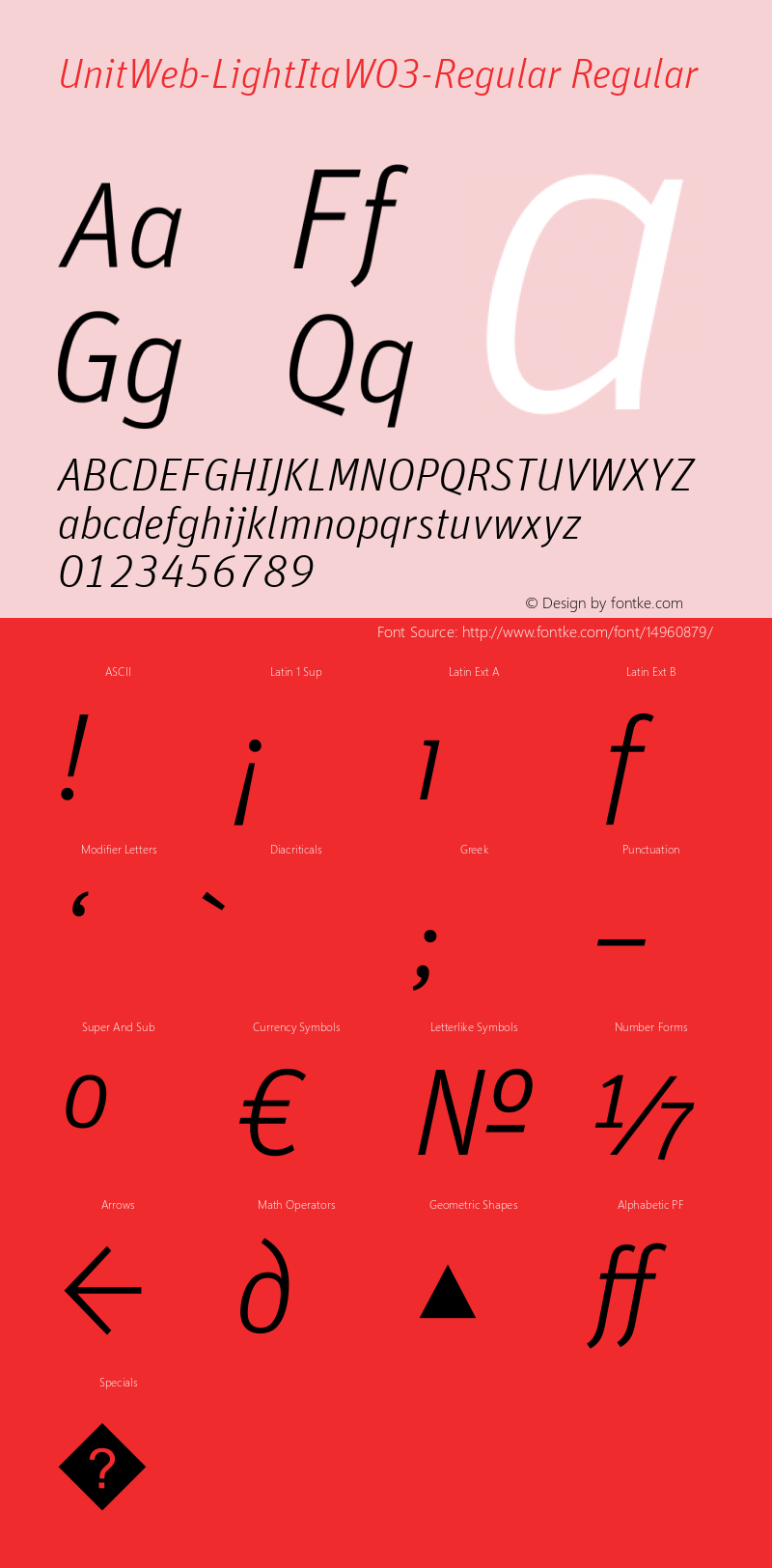 UnitWeb-LightItaW03-Regular Regular Version 7.504 Font Sample