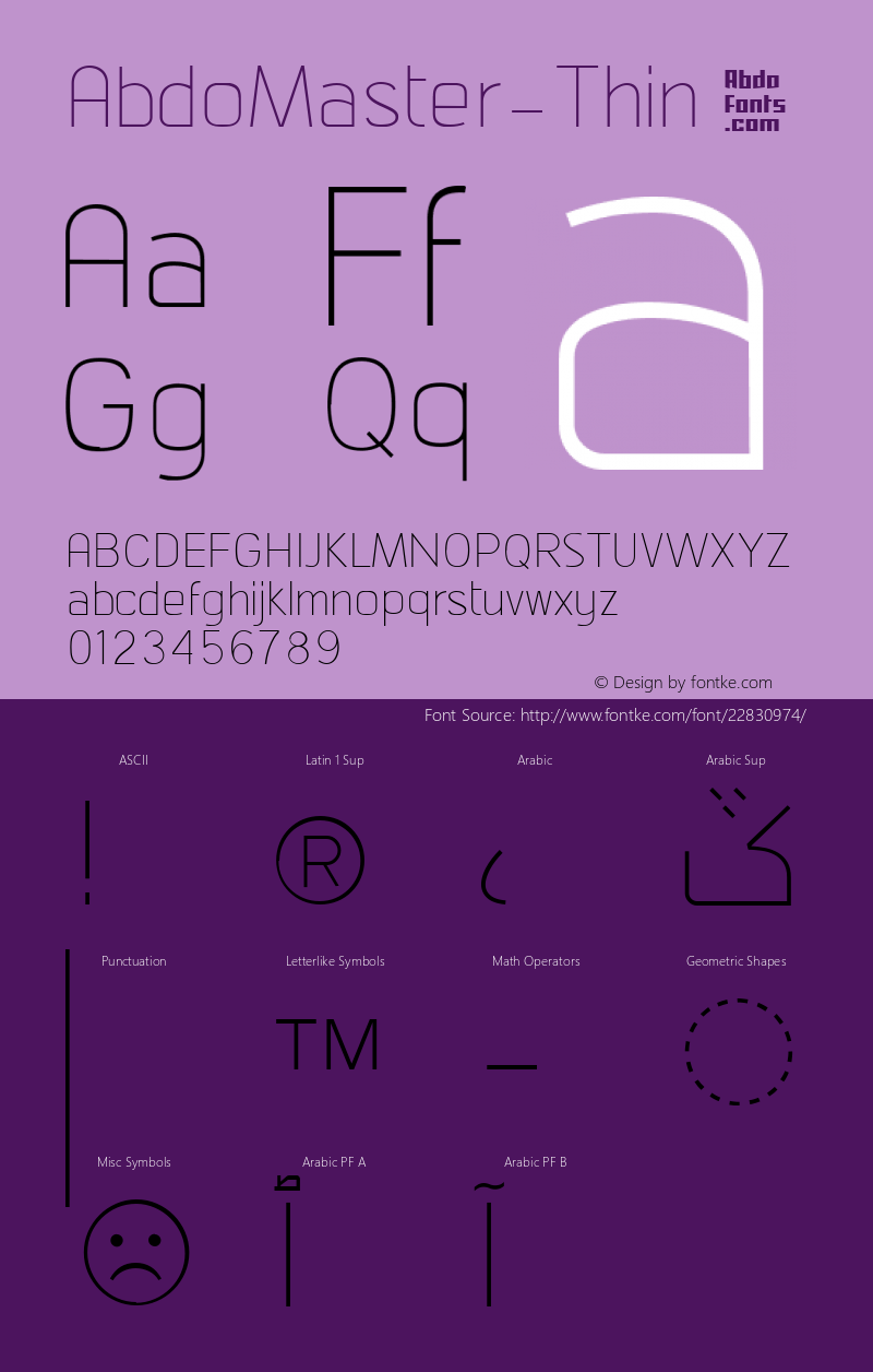 ☞AbdoMaster-Thin Version 2.009;com.myfonts.easy.abdo-fonts.abdo-master.thin.wfkit2.version.4cWS Font Sample