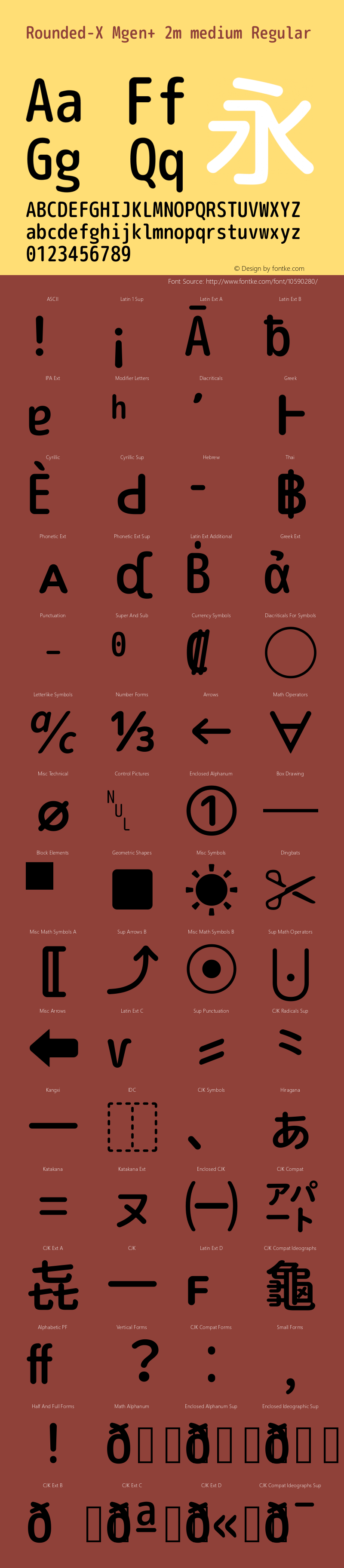 Rounded-X Mgen+ 2m medium Regular Version 1.058.20140822 Font Sample