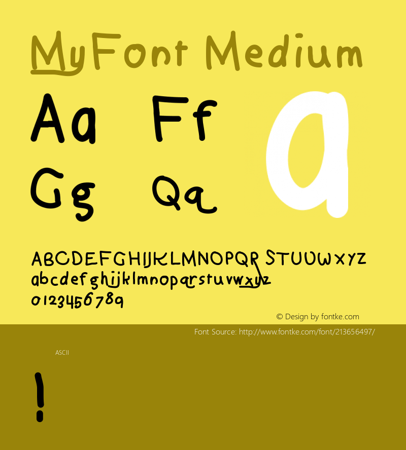 MyFont Version 001.000图片样张