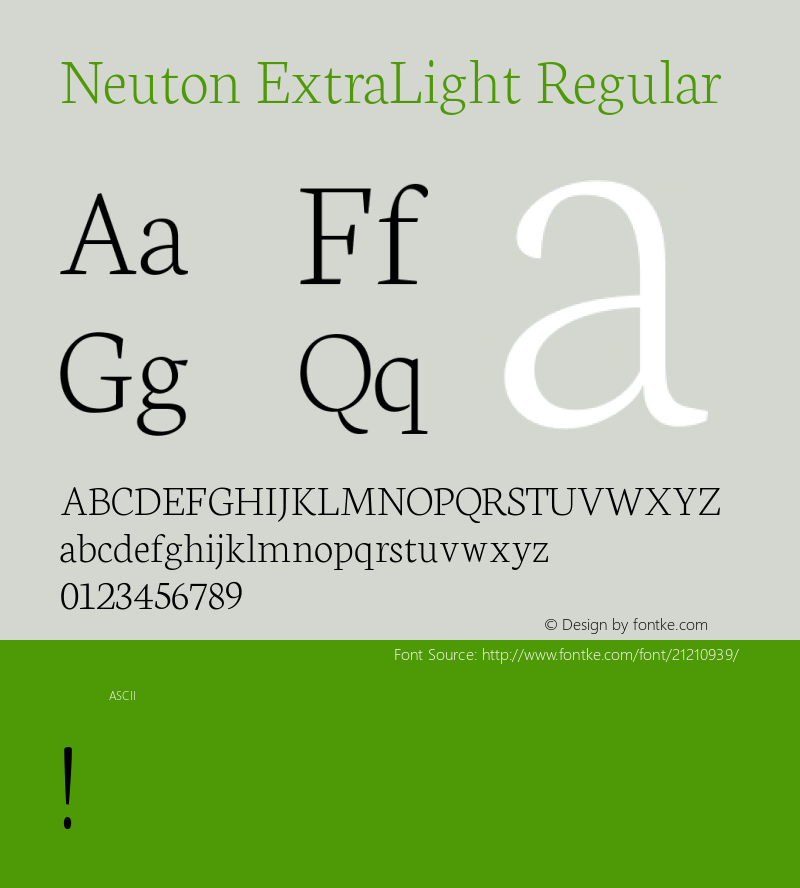 Neuton ExtraLight Regular  Font Sample
