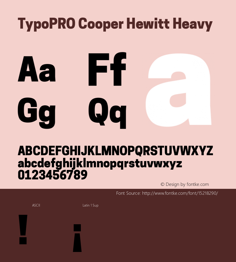 TypoPRO Cooper Hewitt Heavy 1.000 Font Sample